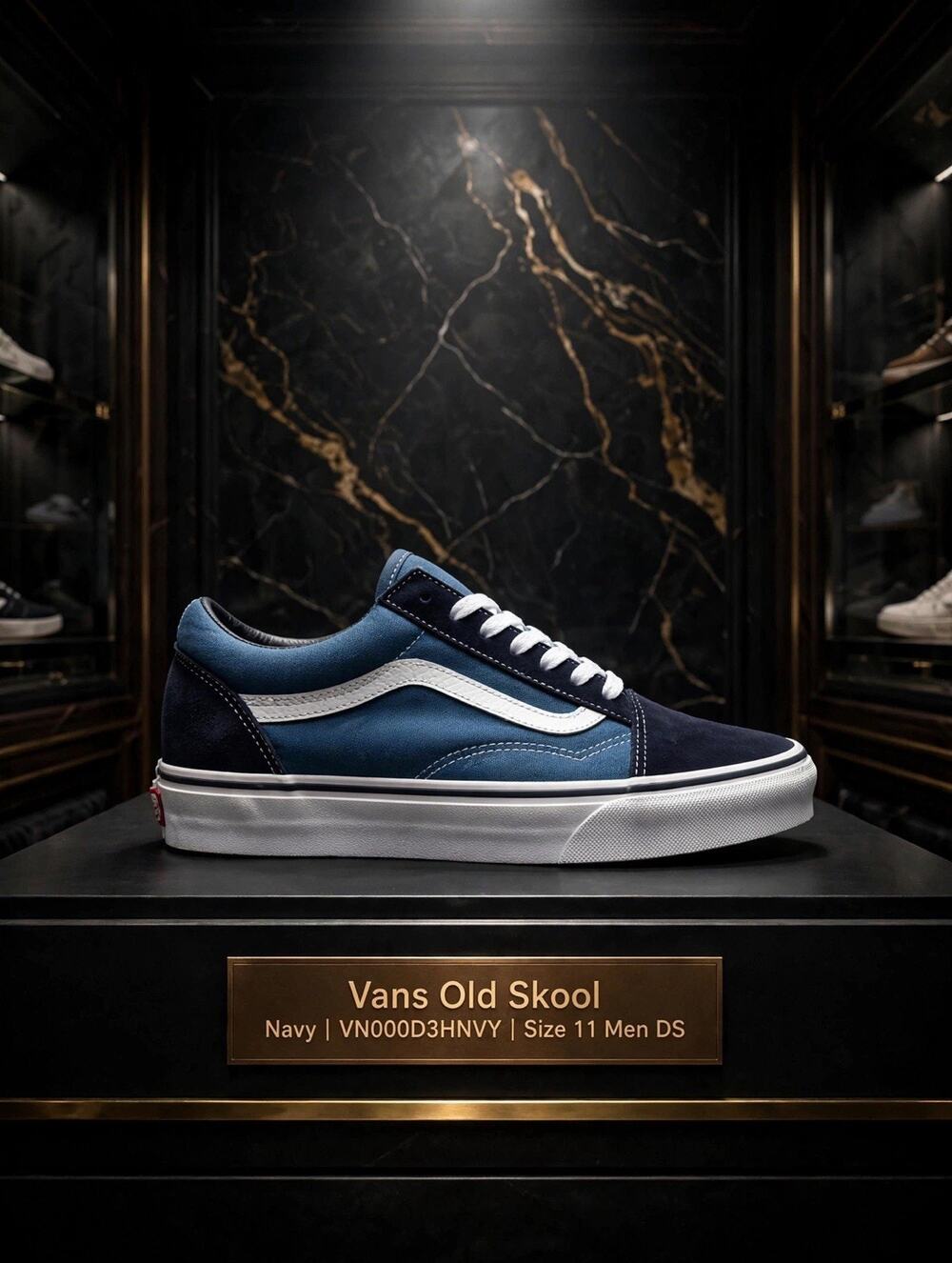 Size 11 - Vans Old Skool Navy Blue White VN000D3HNVY DS New In Box